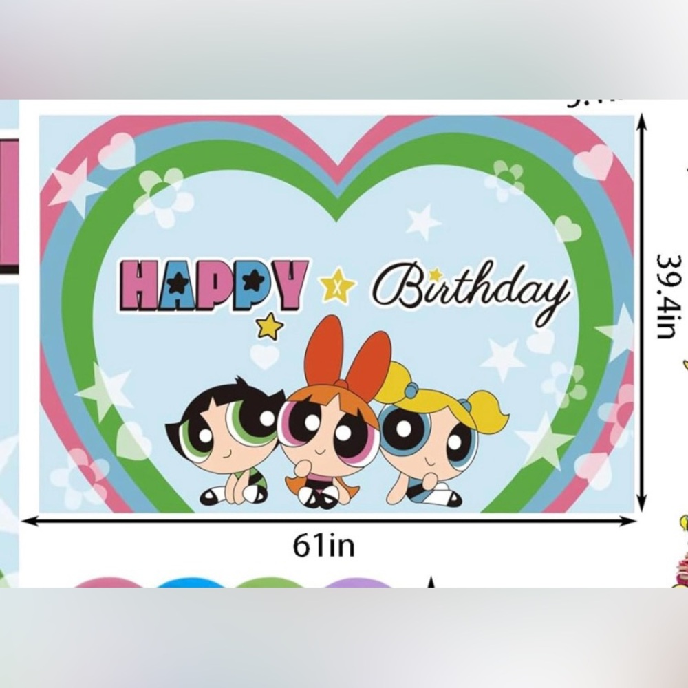 Powerpuff girl birthday party banner